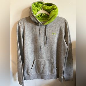 Under Armor Hoodie, Women’s size M, Gray and Lime Green